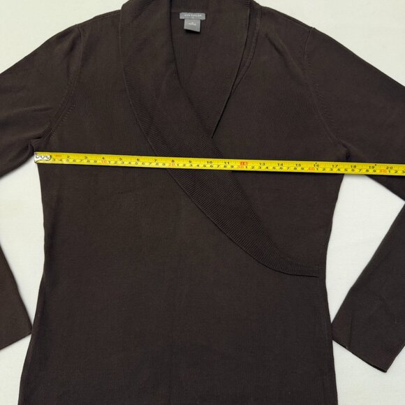 Pre-Owned Ann Taylor Women's Dark Brown Sweater V-Neck SZ Medium - Picture 4 of 6